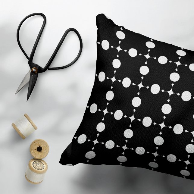 White Polka Dots, Polka Dot Pattern, Dots, Dotted Decorative Cushion (Creator Uploaded)