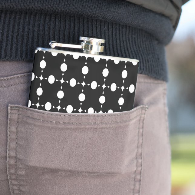 White Polka Dots, Polka Dot Pattern, Dots, Dotted Hip Flask (In Situ)