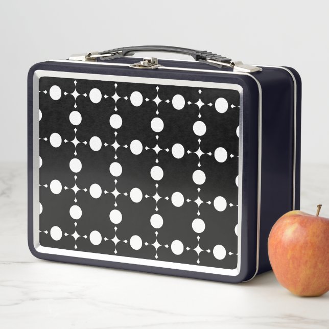 White Polka Dots, Polka Dot Pattern, Dots, Dotted Metal Lunch Box (In Situ)