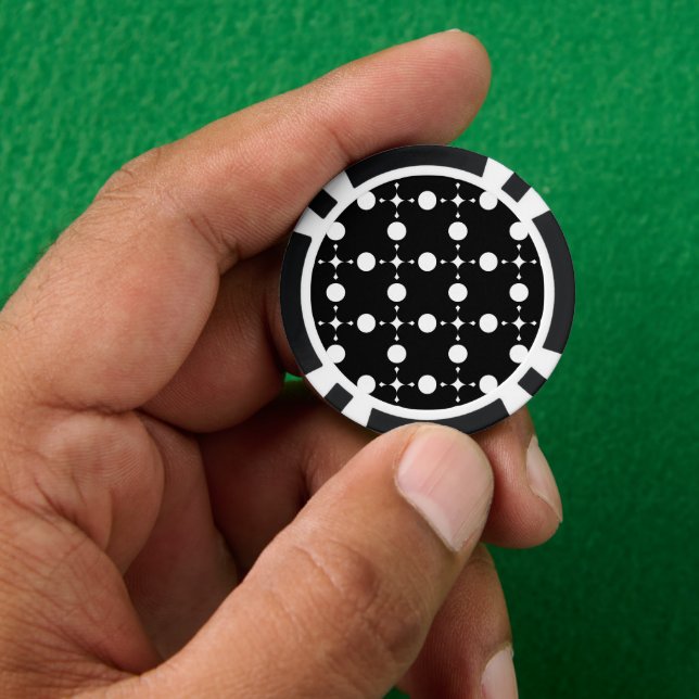 White Polka Dots, Polka Dot Pattern, Dots, Dotted Poker Chips (Hand)