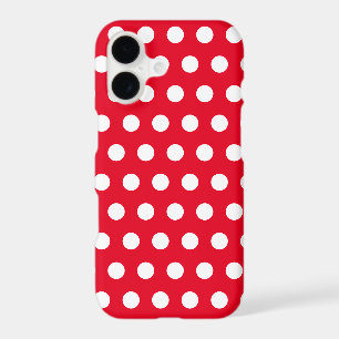 White Polka Dots Red iPhone Case or Choose Colours
