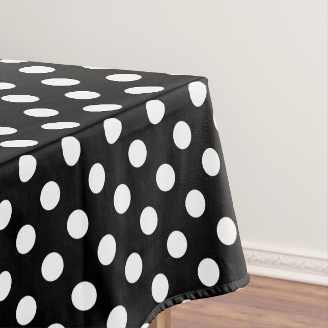 White Polka Dots Tablecloth (In Situ)