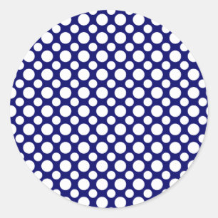 White Polka Dots Template Classic Round Sticker