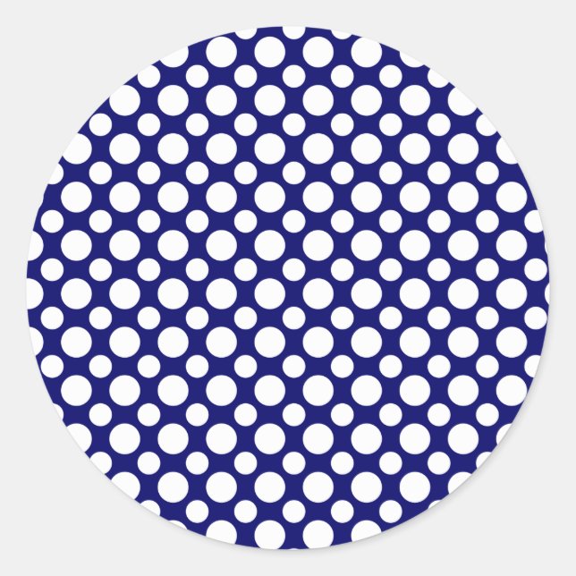 White Polka Dots Template Classic Round Sticker (Front)