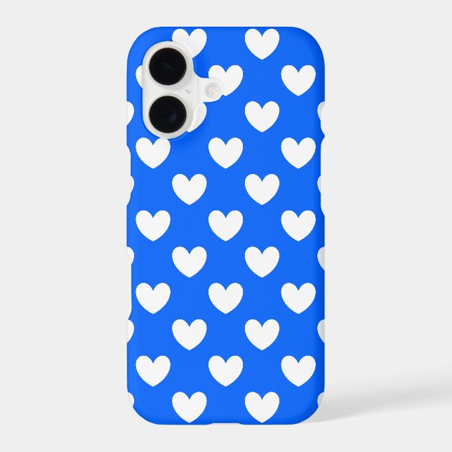 White polka hearts on blue (Back)