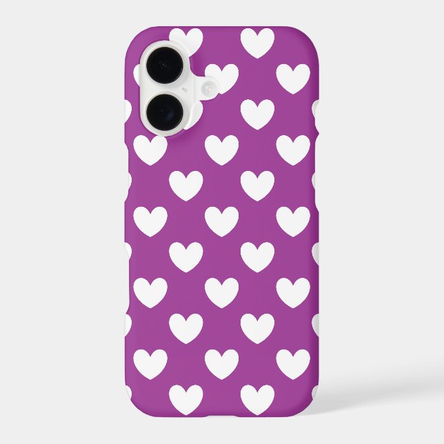 White polka hearts on purple (Back)