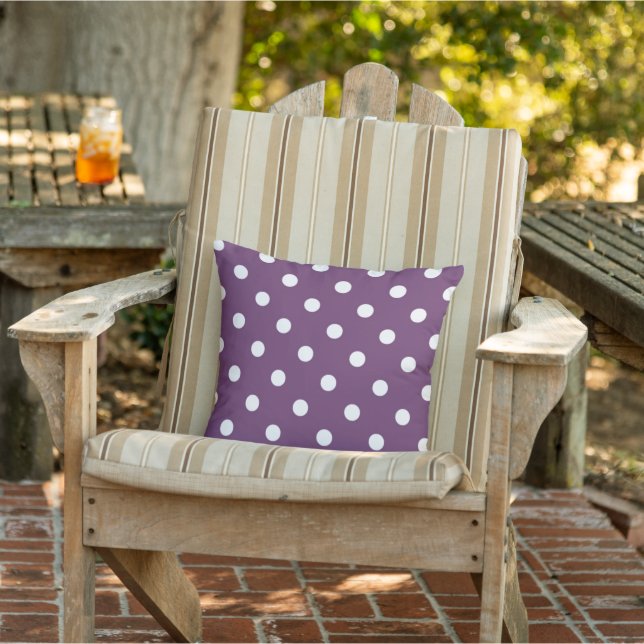 White Polkadots Pattern Amethyst Violet Purple Cushion (Chair)