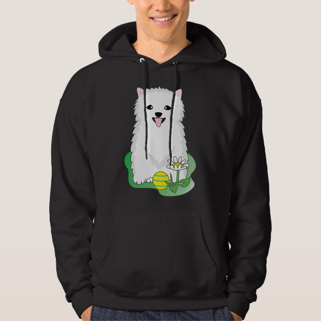 White Pomeranian 28 Hoodie (Front)