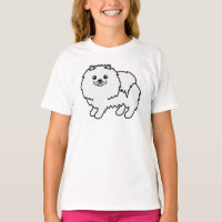 White Pomeranian Cute Cartoon Dog