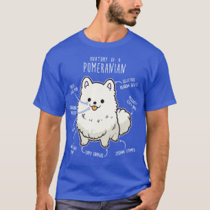 White Pomeranian Dog Anatomy 1 T-Shirt