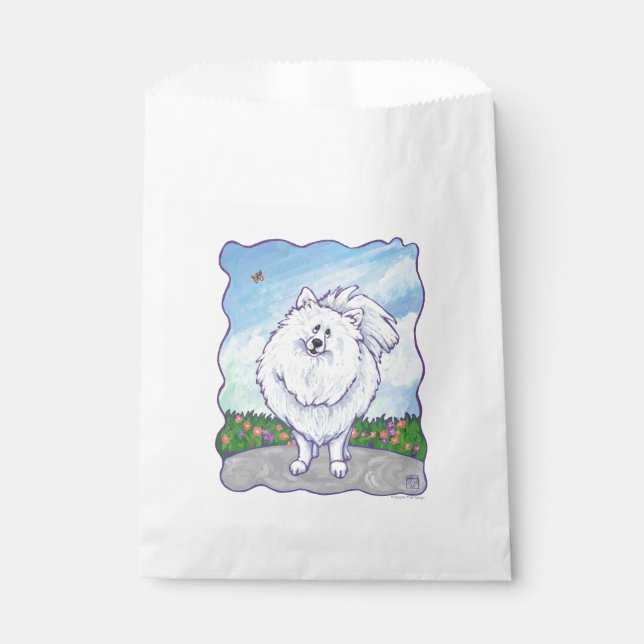 White Pomeranian Gifts & Accessories Favour Bags (Front)
