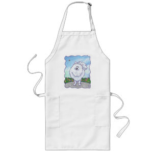 White Pomeranian Gifts & Accessories Long Apron