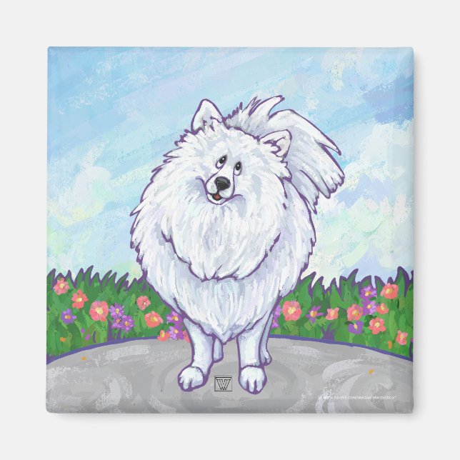 White Pomeranian Gifts & Accessories Magnet (Front)