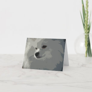 White Pomeranian Note Cards