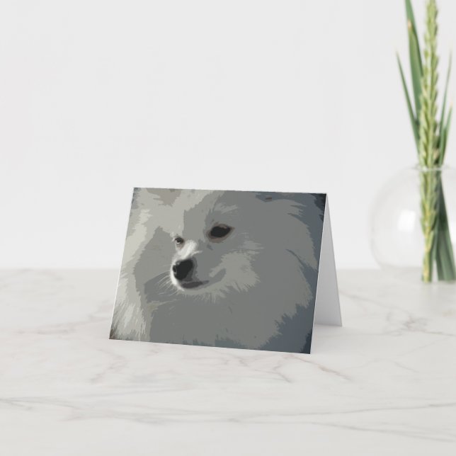 White Pomeranian Note Cards (Front)