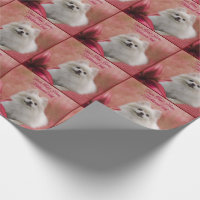 White Pomeranian Red Lily Dog Art Personalised