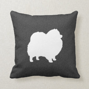 White Pomeranian Silhouette   Pommie Lover's Cushion