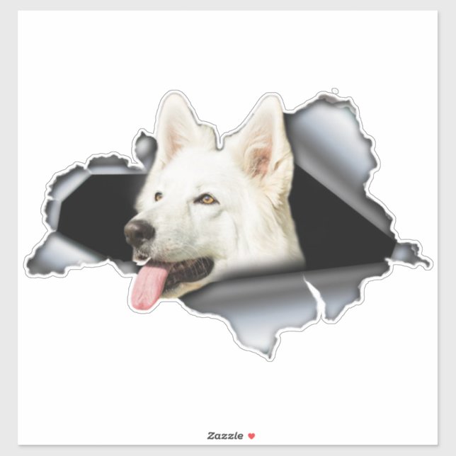 White Pomeranian sticker, car decal, Pomeranian  (Sheet)