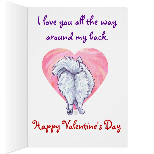 White Pomeranian Valentine's Day (Inside (Right))