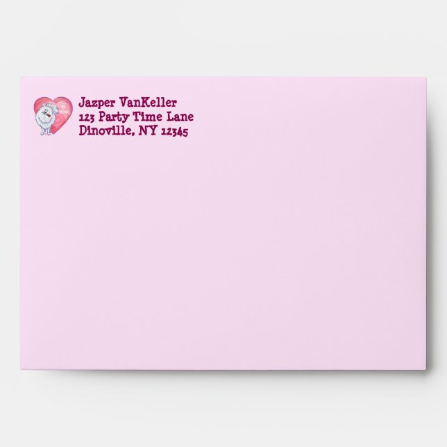 White Pomeranian Valentine's Day Envelopes (Front)