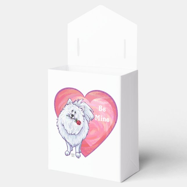 White Pomeranian Valentine's Day Favour Box (Opened)