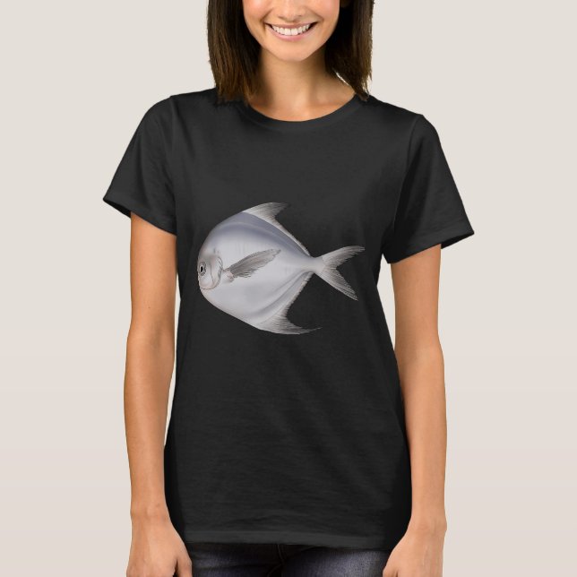 White Pomfret Fish T-Shirt (Front)