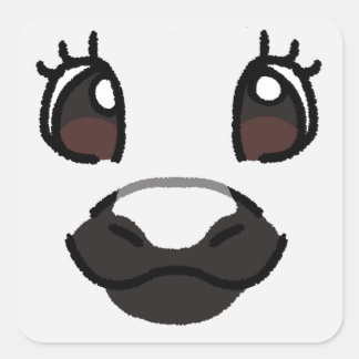 White Pony  Square Sticker