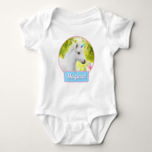 White Pony Unicorn Baby Bodysuit