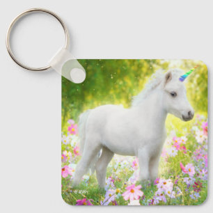 White Pony Unicorn Key Ring