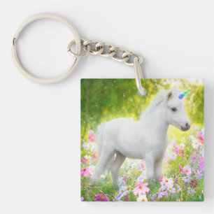 White Pony Unicorn Key Ring