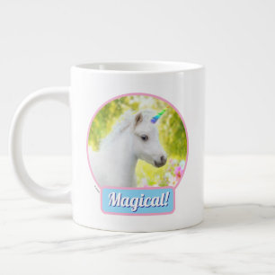 White Pony Unicorn Large Coffee Mug