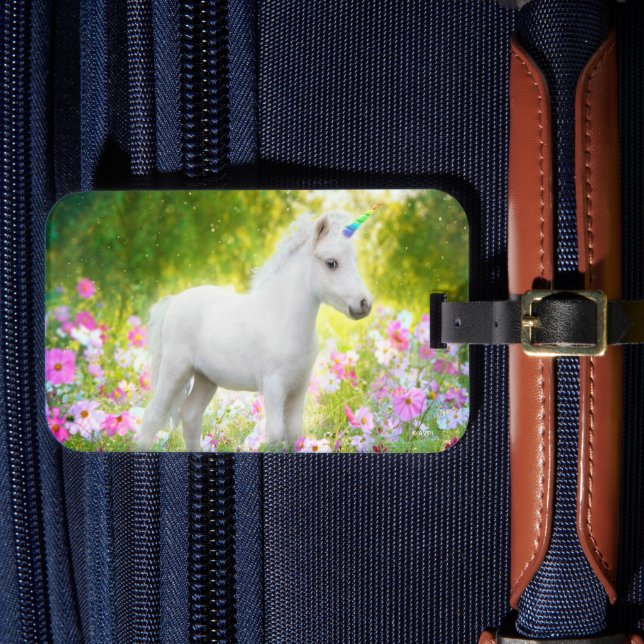 White Pony Unicorn Luggage Tag (Front Insitu 4)