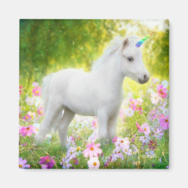 White Pony Unicorn Magnet (Front)