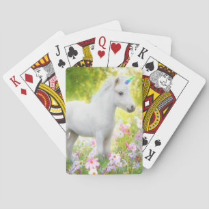 White Pony Unicorn Playing Cards