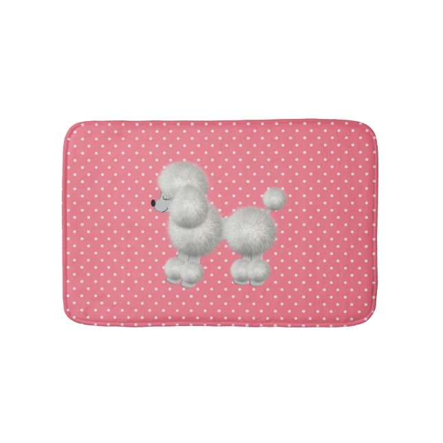 White Poodle Bath Mat (Front)