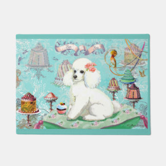 White Poodle Cake Party Doormat
