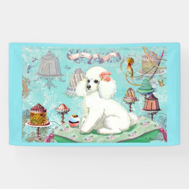 White Poodle Cakes Cupcake Banner (Horizontal)