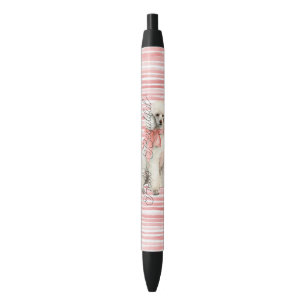 White Poodle Dog Hello Beautiful Black Ink Pen