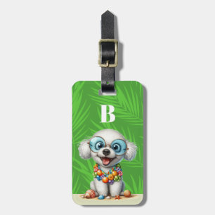 White Poodle Dog Luggage Tags