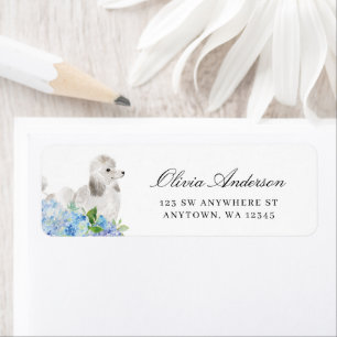 White Poodle Hydrangea Return Address