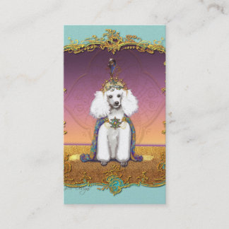 White Poodle in Costume Business Card