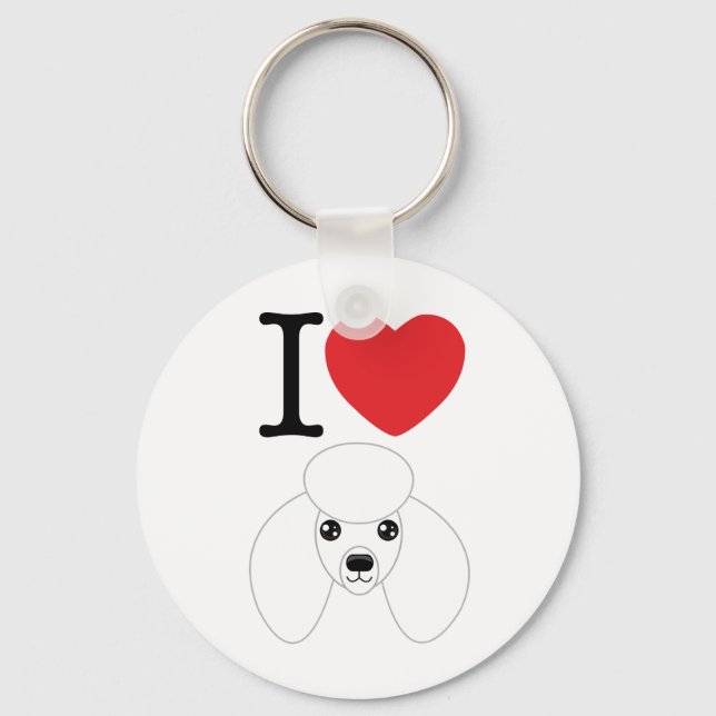 White Poodle Keychain (Front)