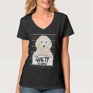 White Poodle Mugshot Guilty Dog T-Shirt