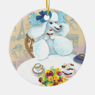 White Poodle n Cupcakes Ornament