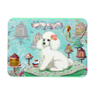 White Poodle Party Treats and Cupcake Magnet
