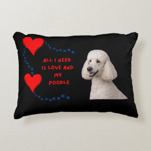 White Poodle Photorealistic Dog Lover Pillow