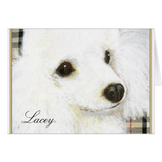 White Poodle Portrait Greeting Note Cards