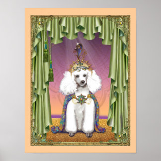 White Poodle Princess Oriental Poster Print