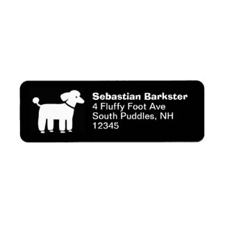 White Poodle Return Address Labels