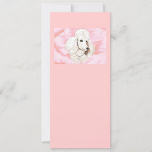 White Poodle Rose Petals Pink Invitation